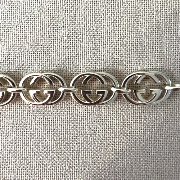 NIB GUCCI 925 Sterling Silver Interlocking GG Britt Bracelet - Picture 10 of 11